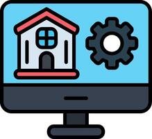 Monitor Line Filled Icon vector