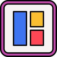 Layout Line Filled Icon vector