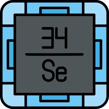 selenio línea lleno icono vector