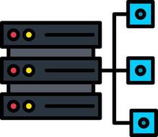 Server Line Filled Icon vector