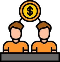Shareholder Line Filled Icon vector