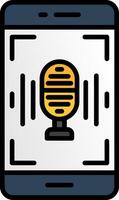 Voice Recognition Line Filled Icon vector