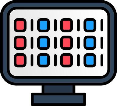 Binary Code Line Filled Icon vector