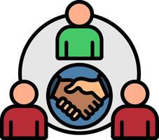Collaboration Line Filled Icon vector