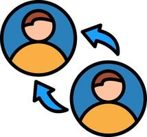 Change Line Filled Icon vector