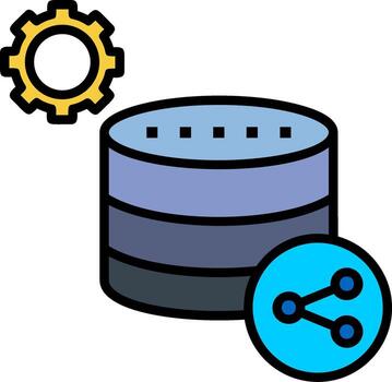 Database Line Filled Icon vector