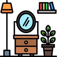 Mirror Line Filled Icon vector