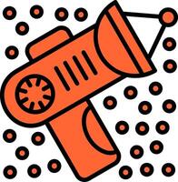 Space Gun Line Filled Icon vector