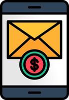 Transaction Line Filled Icon vector