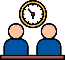 Working Hours Line Filled Icon vector