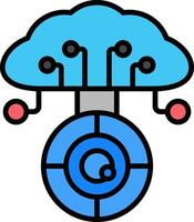 Cloud Computing Line Filled Icon vector