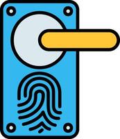 Door Handle Line Filled Icon vector