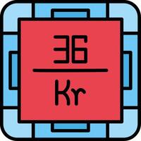 Krypton Line Filled Icon vector