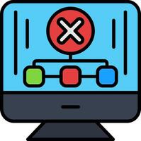 No Connection Line Filled Icon vector