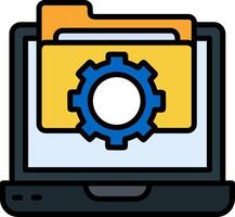 Folder Management Line Filled Icon vector
