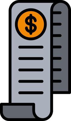 Receipt Line Filled Icon