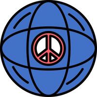 World Line Filled Icon vector