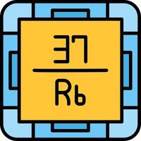 Rubidium Line Filled Icon vector