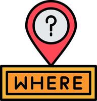 Where Line Filled Icon vector