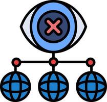 Virtual Private Network Line Filled Icon vector
