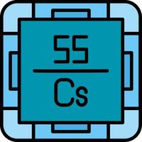 Cesium Line Filled Icon vector