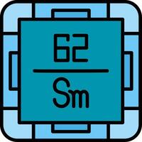 Samarium Line Filled Icon vector