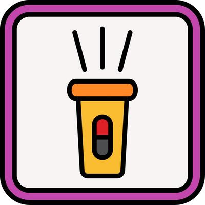 Torch Line Filled Icon