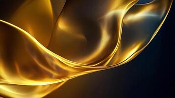 Gold fabric with a wave pattern. The fabric is gold and has a shiny, reflective surface. The wave pattern is intricate and adds to the luxurious feel of the fabric photo