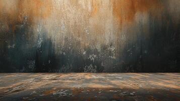 Large, empty room with a lot of texture and a lot of paint splatters. The room is very dark and has a lot of texture, giving it a very rough and unfinished look photo