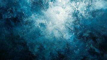 Blue and white abstract painting of a cloudy sky. The painting is full of texture and he is a mix of water and paint. The mood of the painting is calm and serene, with the blue sky photo
