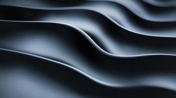 The image is a close up of a black fabric with a wave pattern. The fabric is made of a shiny material and has a smooth texture. The waves are very prominent and seem to be moving in a fluid motion photo