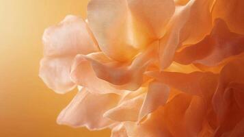 Close up of a flower with a gold and orange color. The flower is very detailed and has a lot of texture. The image has a warm and inviting mood, as if it were a bouquet of flowers photo