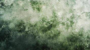 Green and white background with a splash of blue. The image has a moody and somewhat chaotic feel to it photo