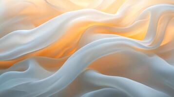White fabric with a wave-like pattern. The fabric is folded and has a slightly textured appearance. Scene is serene and calming, as the white fabric photo