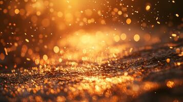 Bright orange background with a lot of sparkles. The sparkles are scattered all over the background, creating a sense of movement and energy. Scene is lively and dynamic photo