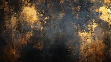 Dark and textured background with a mix of gold and black colors. The background appears to be a collage of various textures and patterns, giving it a unique and artistic look photo