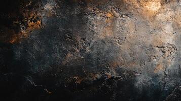 Black and orange background with a lot of texture. The background is a mix of dark and light colors, giving it a somewhat eerie and mysterious feel photo