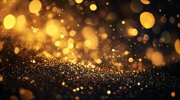 The image is a close up of a gold and black background with many small gold and black dots. The dots are scattered all over the background, creating a sense of movement and energy photo