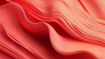 Red fabric with a wave pattern. The fabric is very soft and has a very smooth texture photo