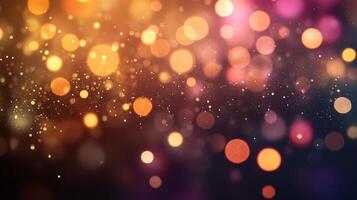 Blurry image of a bunch of bright, colorful, and shiny dots. The dots are scattered all over the image, creating a sense of movement and energy. The image conveys a feeling of excitement and joy photo