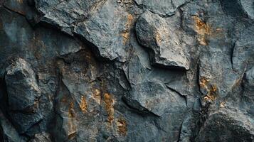 Rocky surface with a lot of texture and a few small rocks. The surface is a mix of gray and brown photo
