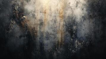 Black and white photo of a wall with a lot of texture and a few splatters of paint