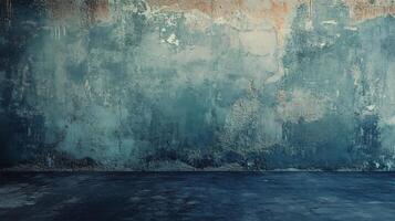 Wall with a blue background and a white line. The wall is empty and has a lot of texture photo