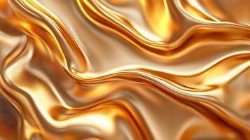 Gold fabric with a wave pattern. The fabric is shiny and looks like it's made of gold photo