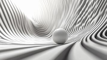 White egg is rolling down a curved white surface. The egg is the only object in the image, and it is moving quickly. The curved surface creates a sense of motion and energy photo