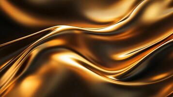 Gold fabric with a wave pattern. The fabric is shiny and looks luxurious. The wave pattern gives the fabric a sense of movement and flow photo
