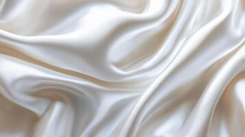 White fabric with a pattern of lines and dots. The fabric is smooth and silky. Concept of elegance and luxury photo