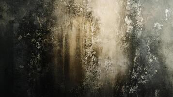 Wall with a lot of texture and a few spots of color. The wall is covered in a variety of textures and has a few spots of color. Scene is somewhat chaotic and disorganized photo
