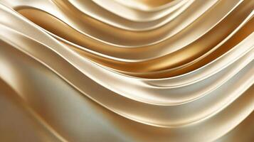 Gold fabric with a wave pattern. The fabric is shiny and looks like it is made of gold photo