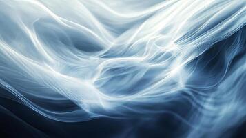 The image is a blue and white abstract painting of a wave. The wave is made up of many small, swirling shapes that create a sense of movement and energy photo